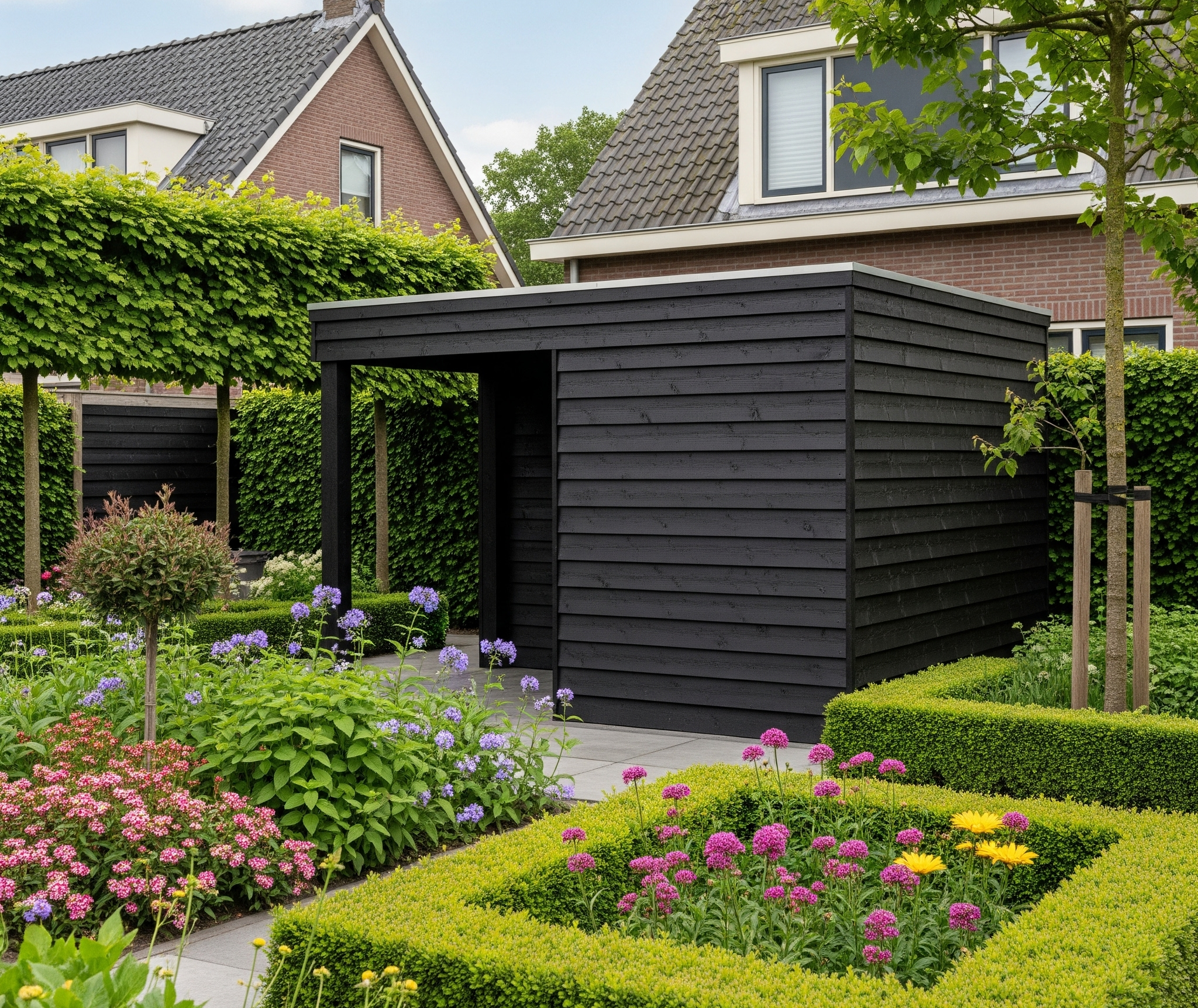 een prefab schuur in de tuin laten plaatsen