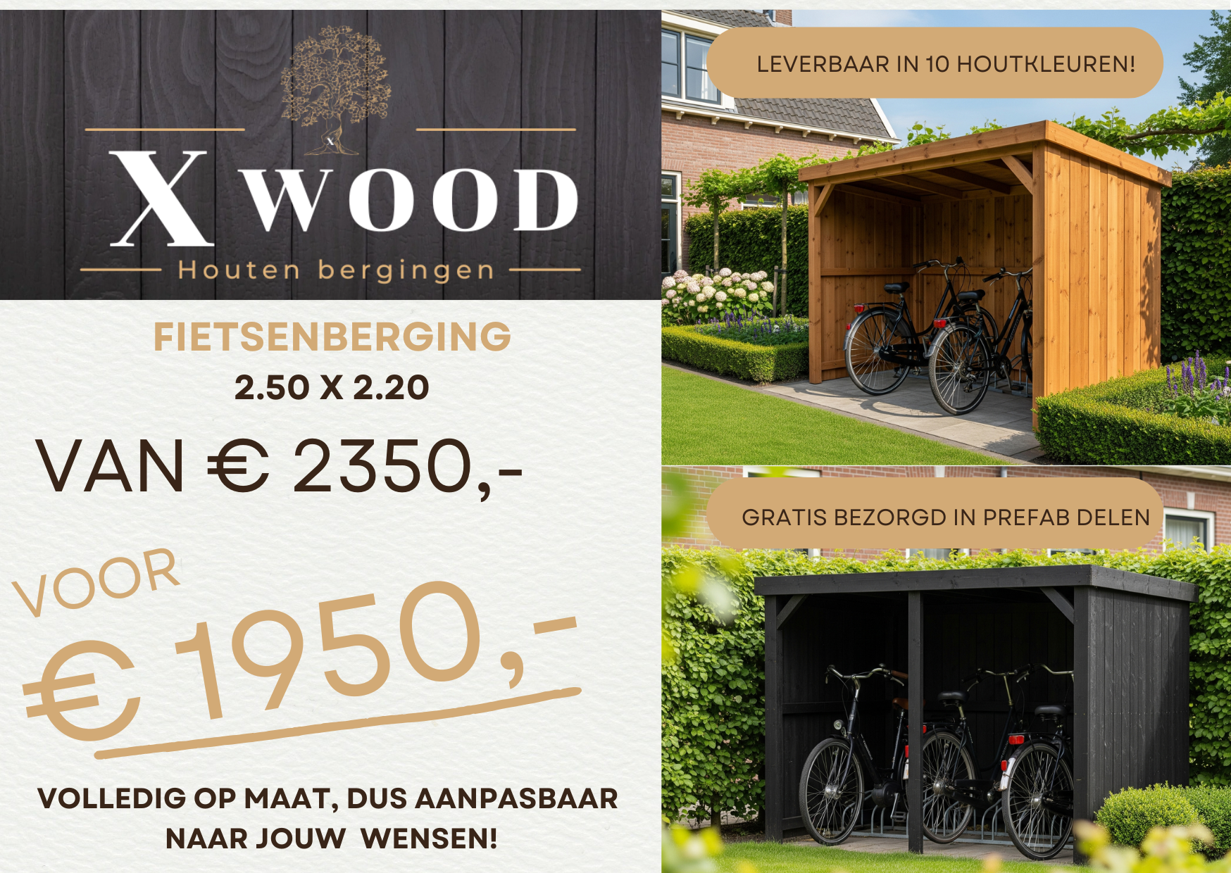 Aanbieding Xwood fietsenberging aanbieding xwood fietsenberging