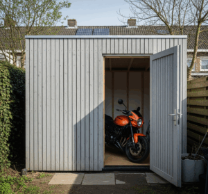 een maatwerk schuur voor motor