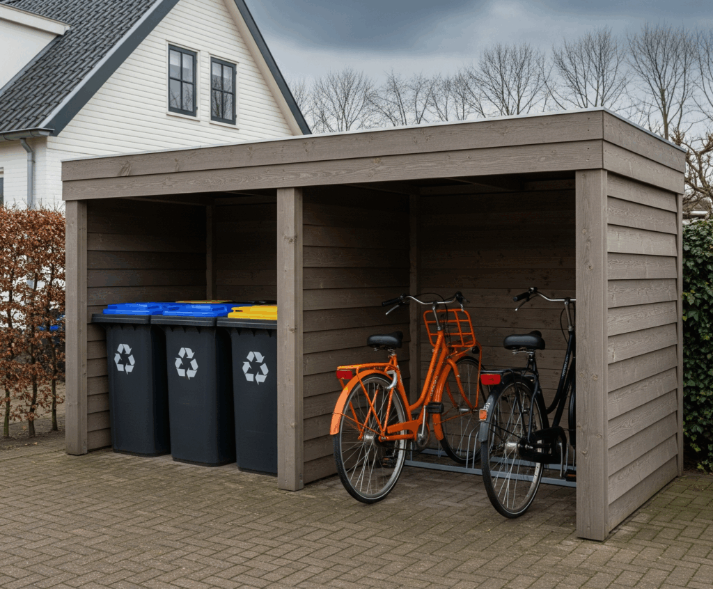 maatwerk container berging en fietsen berging in 1